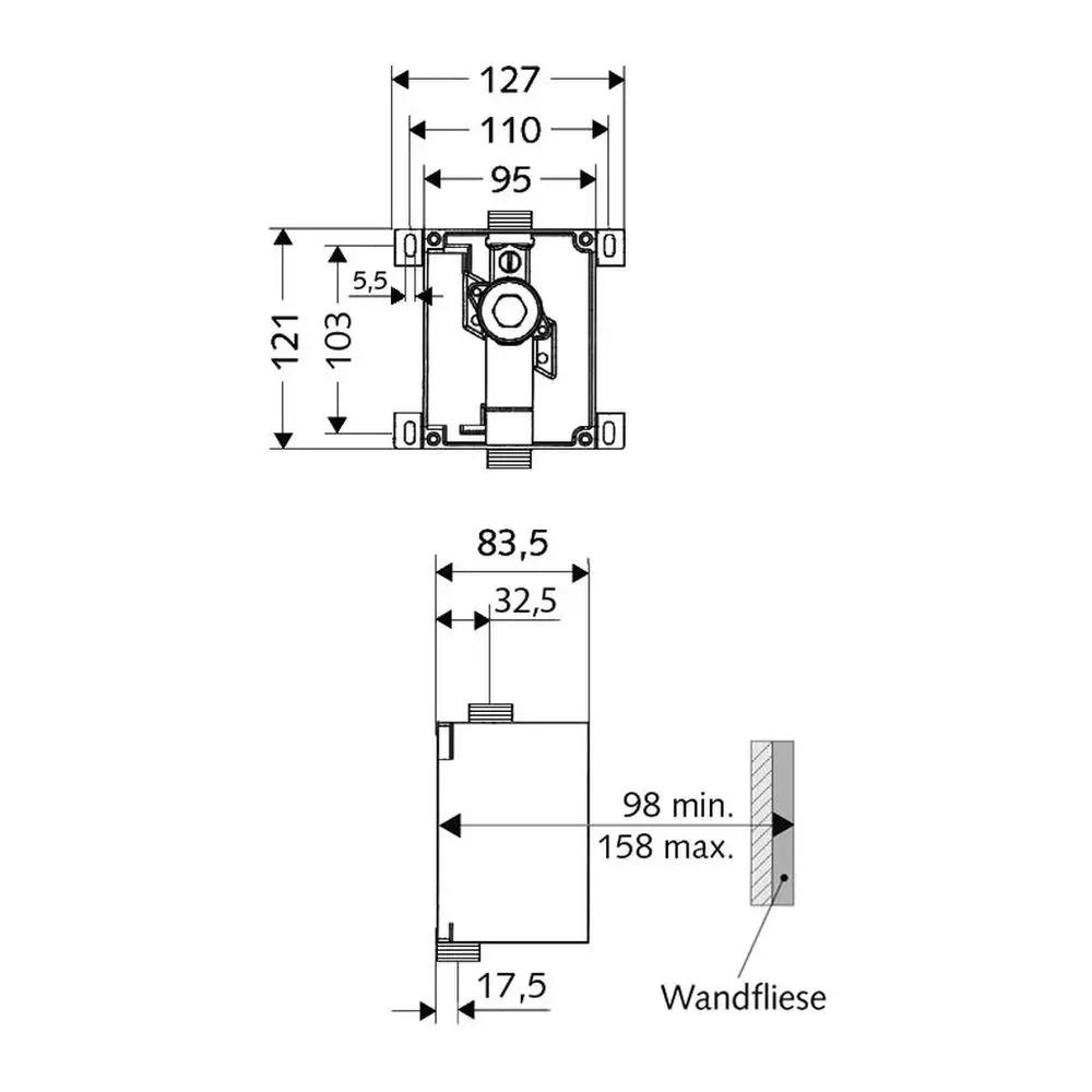 SCHELL Spłuczka podtynkowa do pisuaru Compact II zestaw podtynkowy