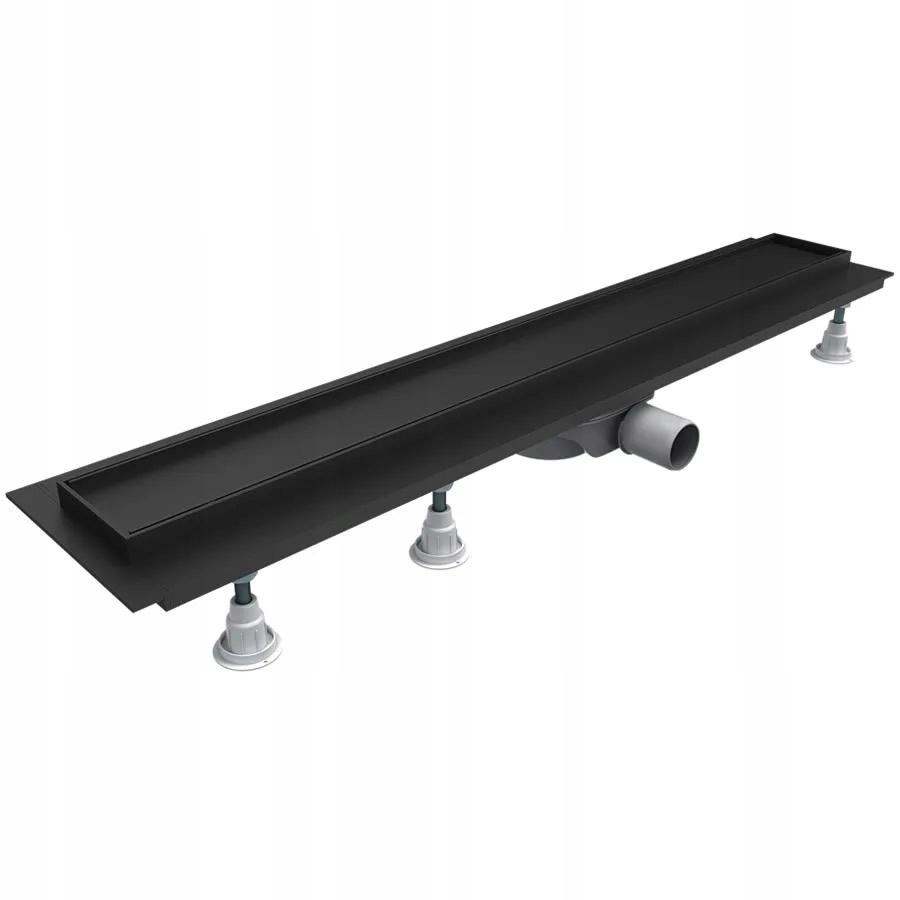 SCHEDPOL Odpływ liniowy Base-Low Black Standard Plus 80x8x7 do zab płytkami