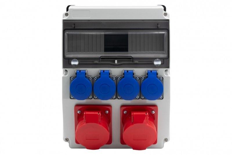 Rozdzielnica CAJA 12M BICOLOR - gniazda 16A 5p, 32A 5p, 4x230V, 12 modułów,