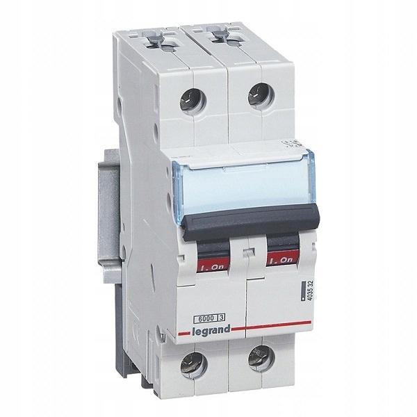 LEGRAND Wyłącznik nadprądowy S 302 2P C 6A 6000A TX3
