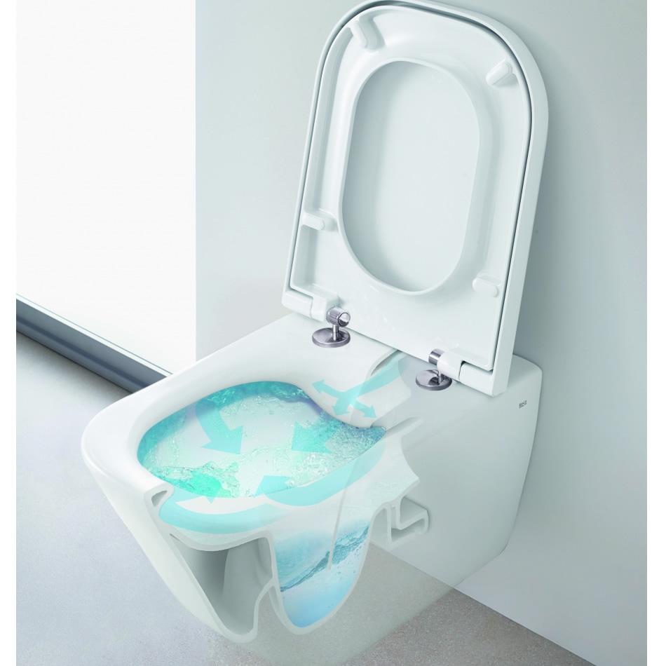 Miska WC podwieszana Rimless Square Compacto z deską wolnoopadającą slim