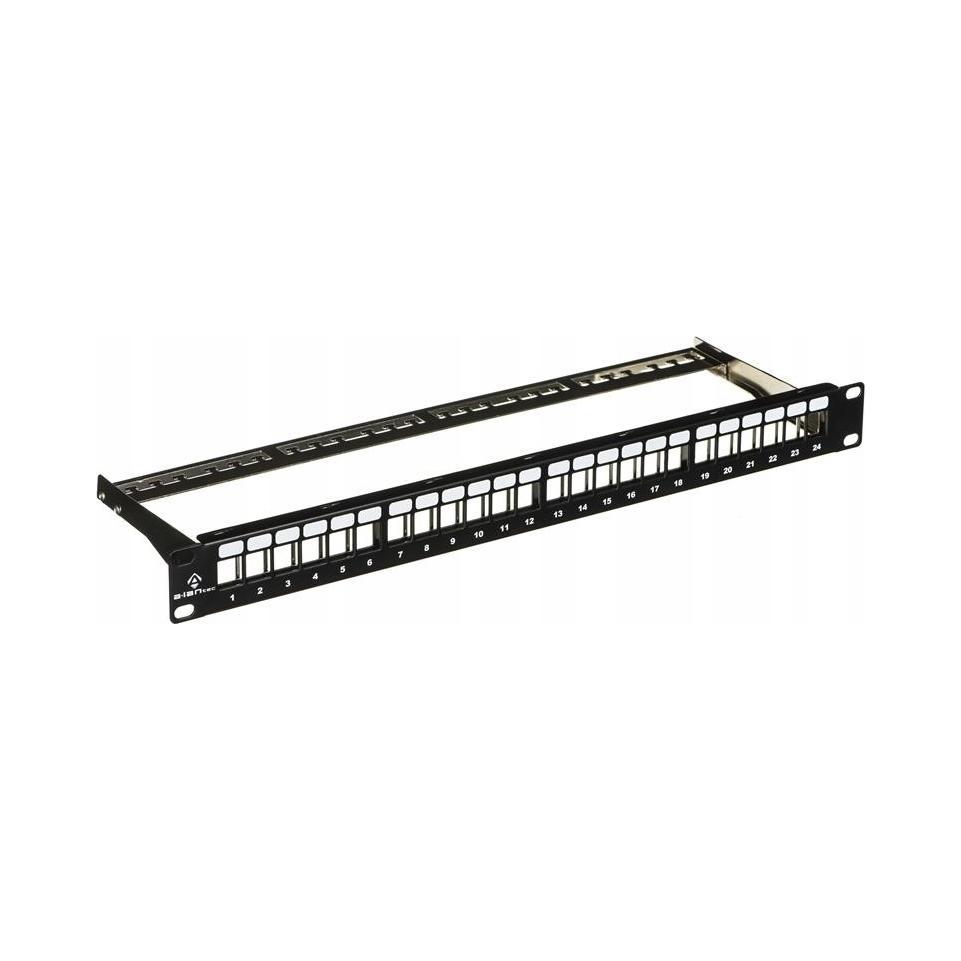 A-LAN Patch panel 19 modularny 24 porty 1U z podporą niewyposażony