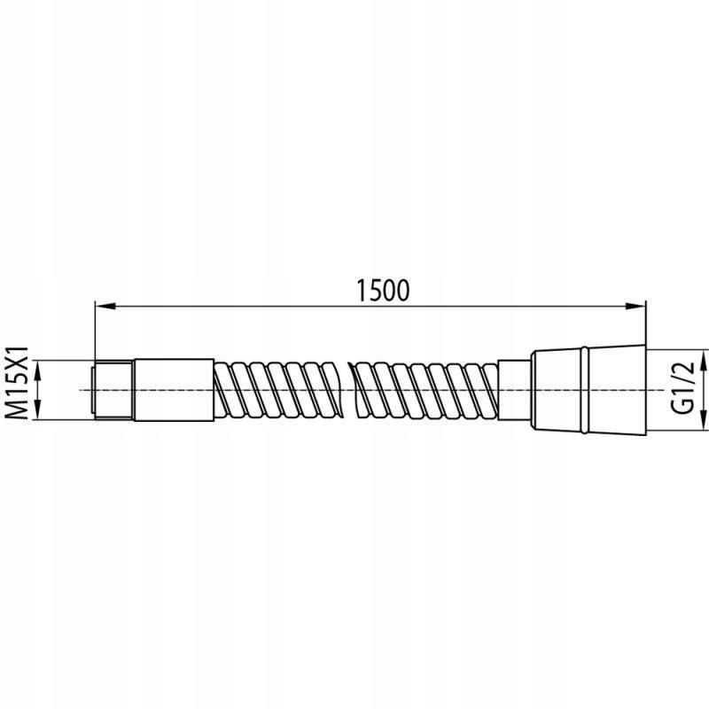 Wąż do baterii z wyciąganym prysznicem 150 cm