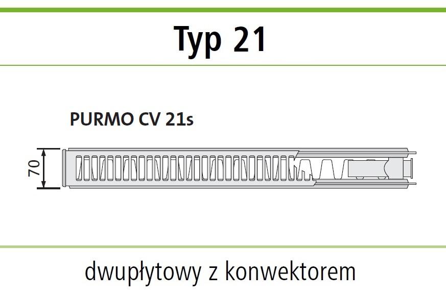 Polski grzejnik stalowy PURMO CV21 900x1100 DOLNY GRAFIT SZARY R 7024