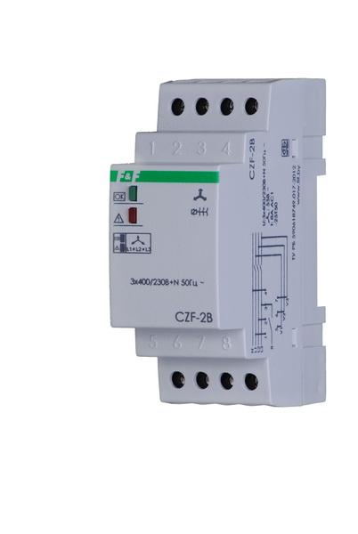 Czujnik zaniku fazy z kontrolą styków stycznika CZF-2B styki: 1Z , I=10A, 2