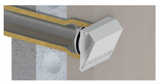 AWENTA Czerpnia ścienna metalowa fi250, biały