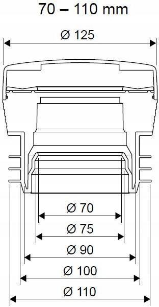 Napowietrzacz HypAIR 70-110 do rur kanalizacji wewnętrznej DN 70, 75, 90, 1