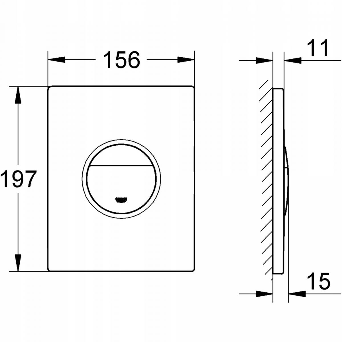 Przycisk uruchamiający GROHE Nova Cosmopolitan do WC chrom 156x197x11 mm