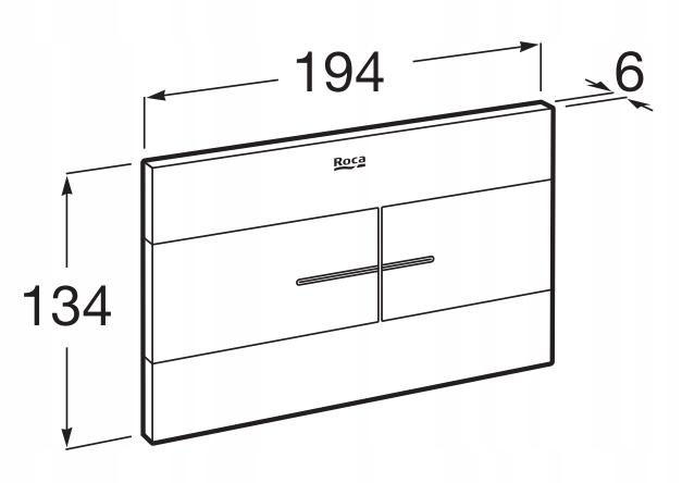 Przycisk ROCA DUPLO S PS2 podwójny PVD Brushed Inox 194 x 134 x 6 mm