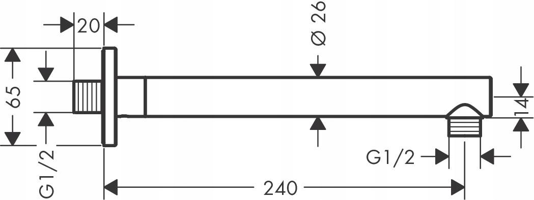 HANSGROHE Przyłącze HANSGROHE Fixfit Square czarne matowe