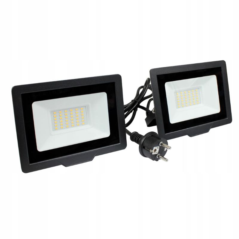 Naświetlacz LED na statywie, 2x50W, 7000lm, barwa 4000K, stopień ochrony IP