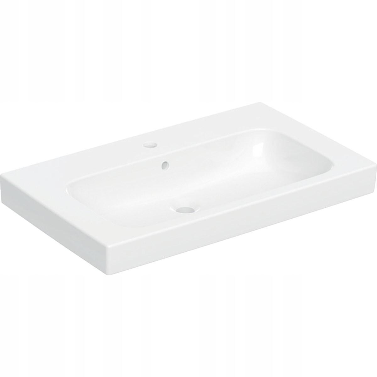 Umywalka Modo, B80 cm, H15.5 cm, T48.5 cm, z przelewem, z otworem na bateri