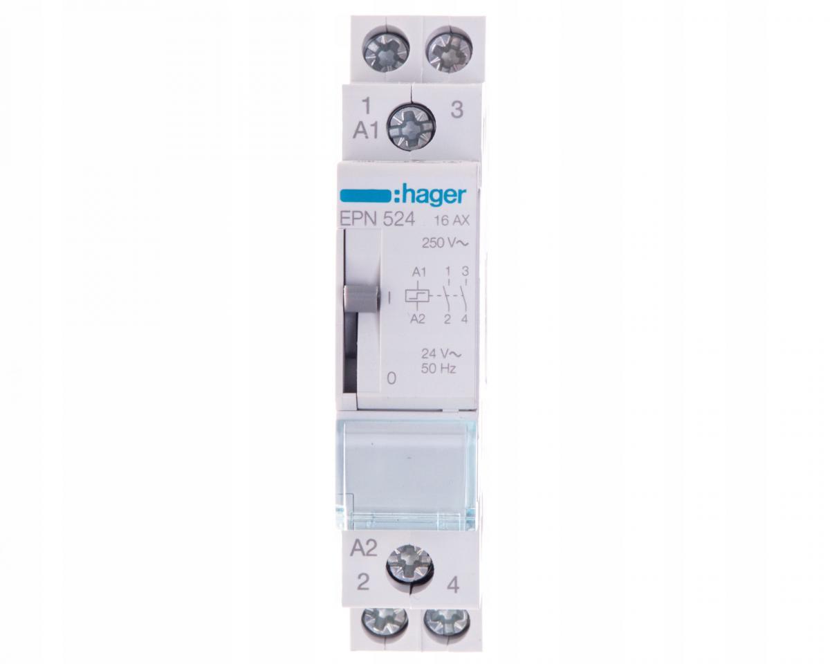 HAGER Przekaźnik bistabilny 24VAC/12VDC 2NO 16A