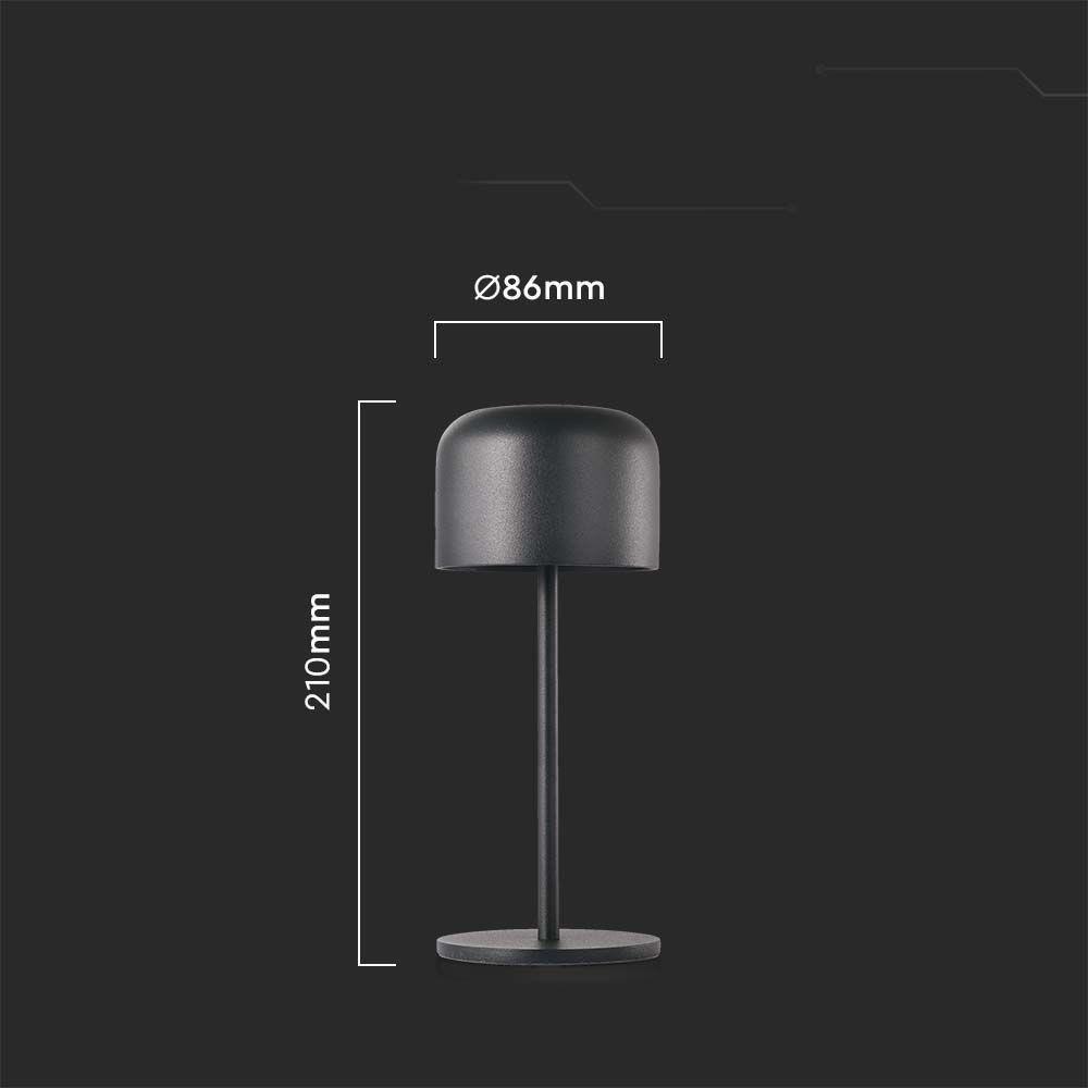 Lampka Biurkowa Nocna V-TAC 1,5W LED 21cm Ładowanie Ściemnianie Czarna VT-1