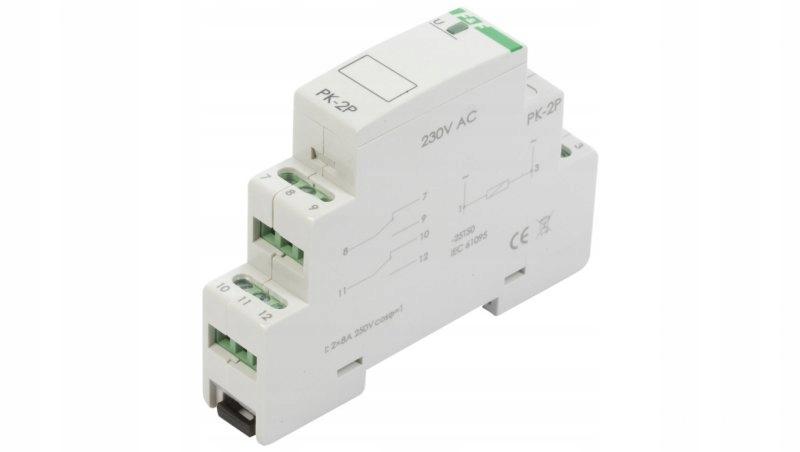 F&F Przekaźnik elektromagnetyczny PK-2P 230V AC, styk: 2P I=2x8A, 1 moduł