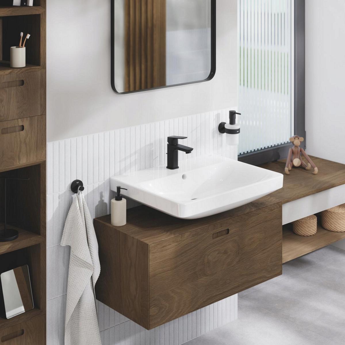GROHE Bateria umywalkowa CUBEO Rozmiar S matte black zestaw odpł z drążkiem