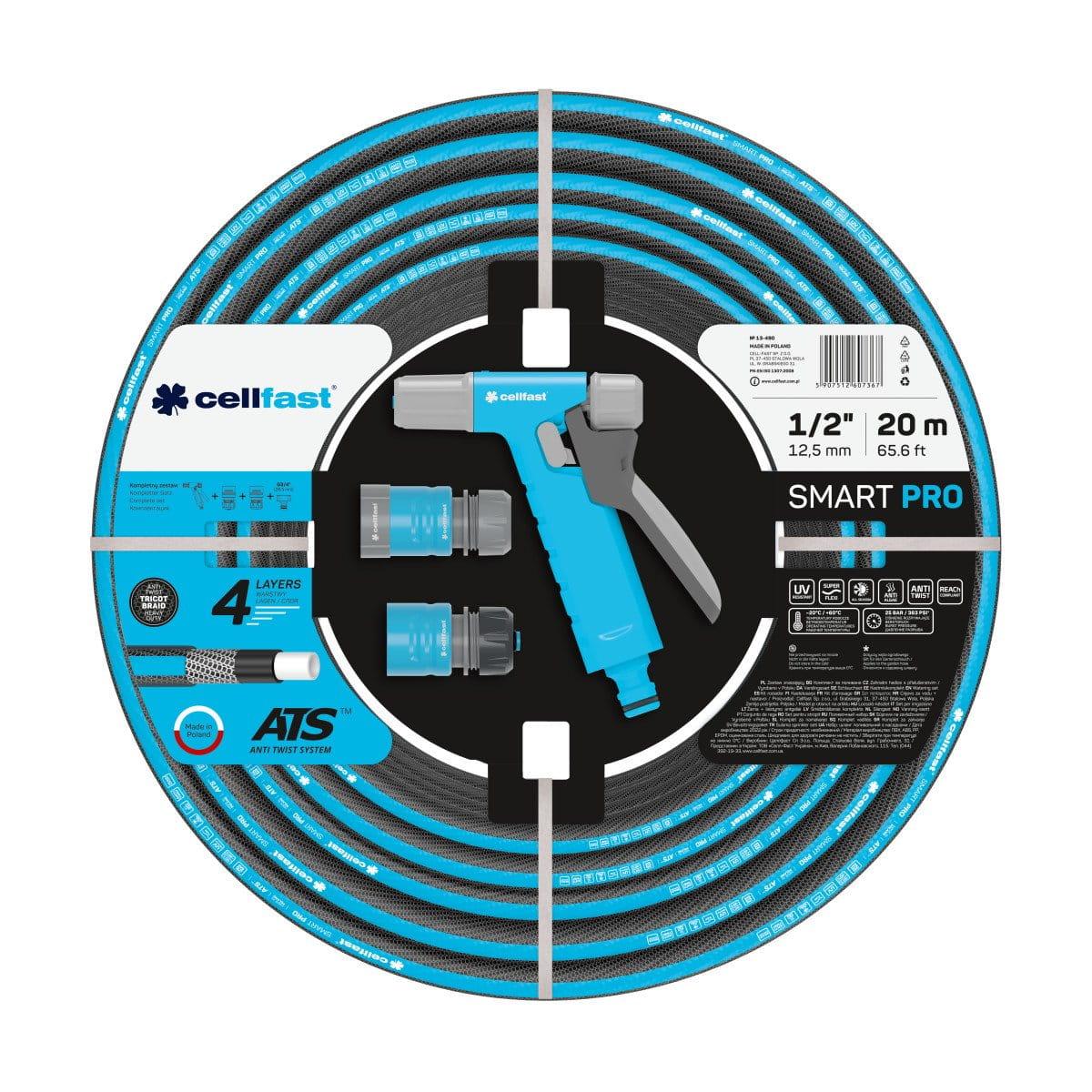 CELLFAST Zestaw SMART 20 mb 1/2 wąż, zraszacz HYDRON, szybkozłącza