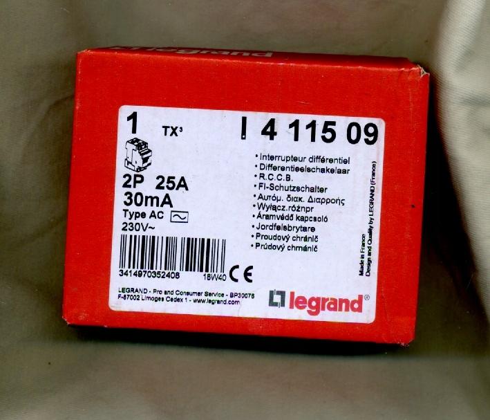 LEGRAND Wyłącznik różnicowoprądowy P302 2P 25A 30MA TYP AC TX3
