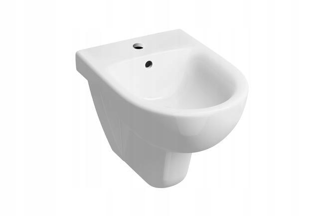 Bidet wiszący Selnova B35 cm, H34.5 cm, T53 cm, z przelewem, z otworem na b