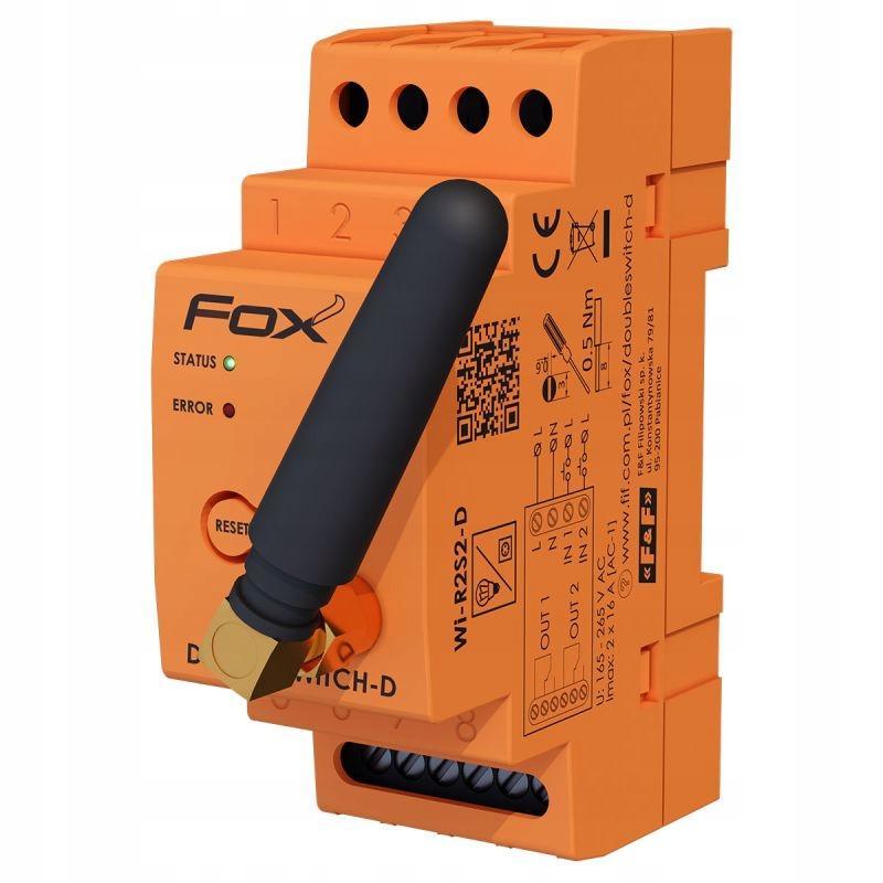 F&F Przekaźnik 2-knałowy FOX DOUBLE SWITCH-D Wi-Fi WI-R2S2-D