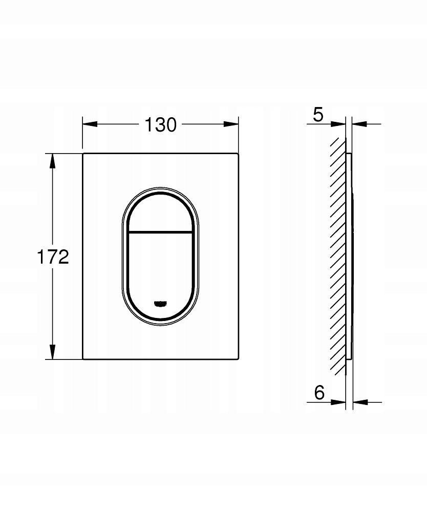 GROHE PRZYCISK WC ARENA COSMO S CZARNY 130X172