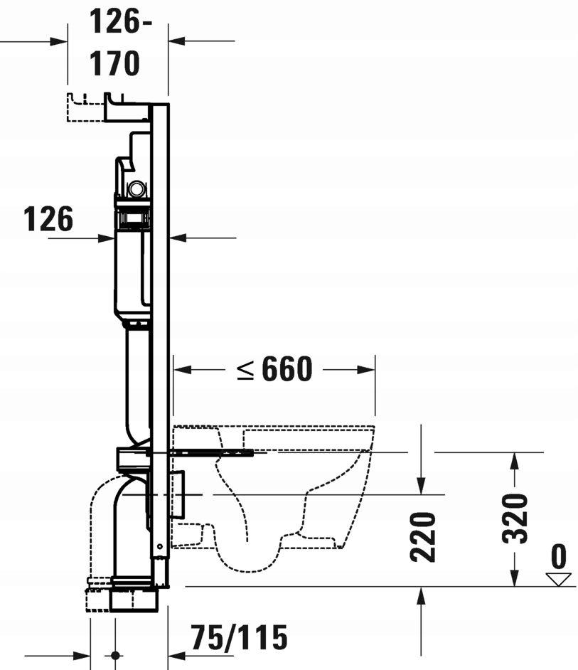 Stelaż podtynkowy do misek WC DURAVIT DuraSystem Basic 1150 x 500 x 126 mm