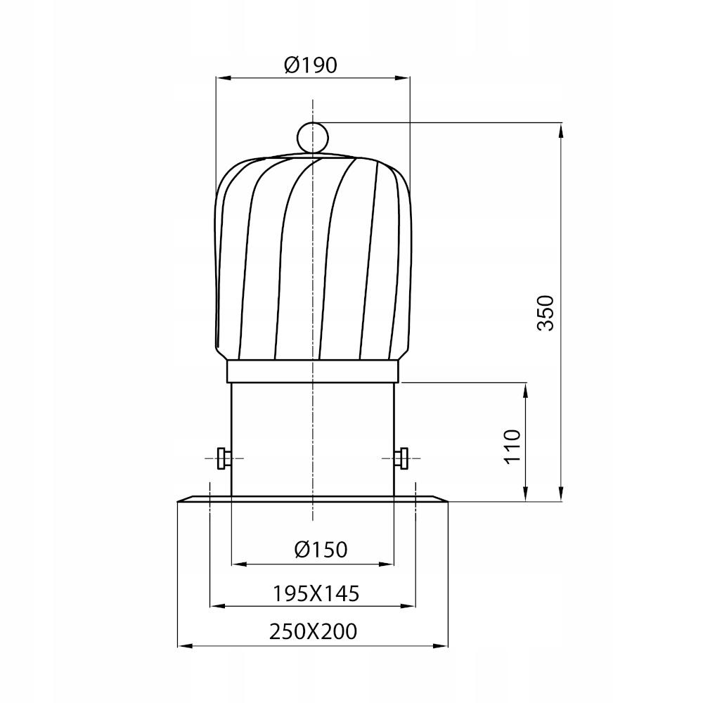PRODMAX Nasada podłużna aluminiowa fi 150mm