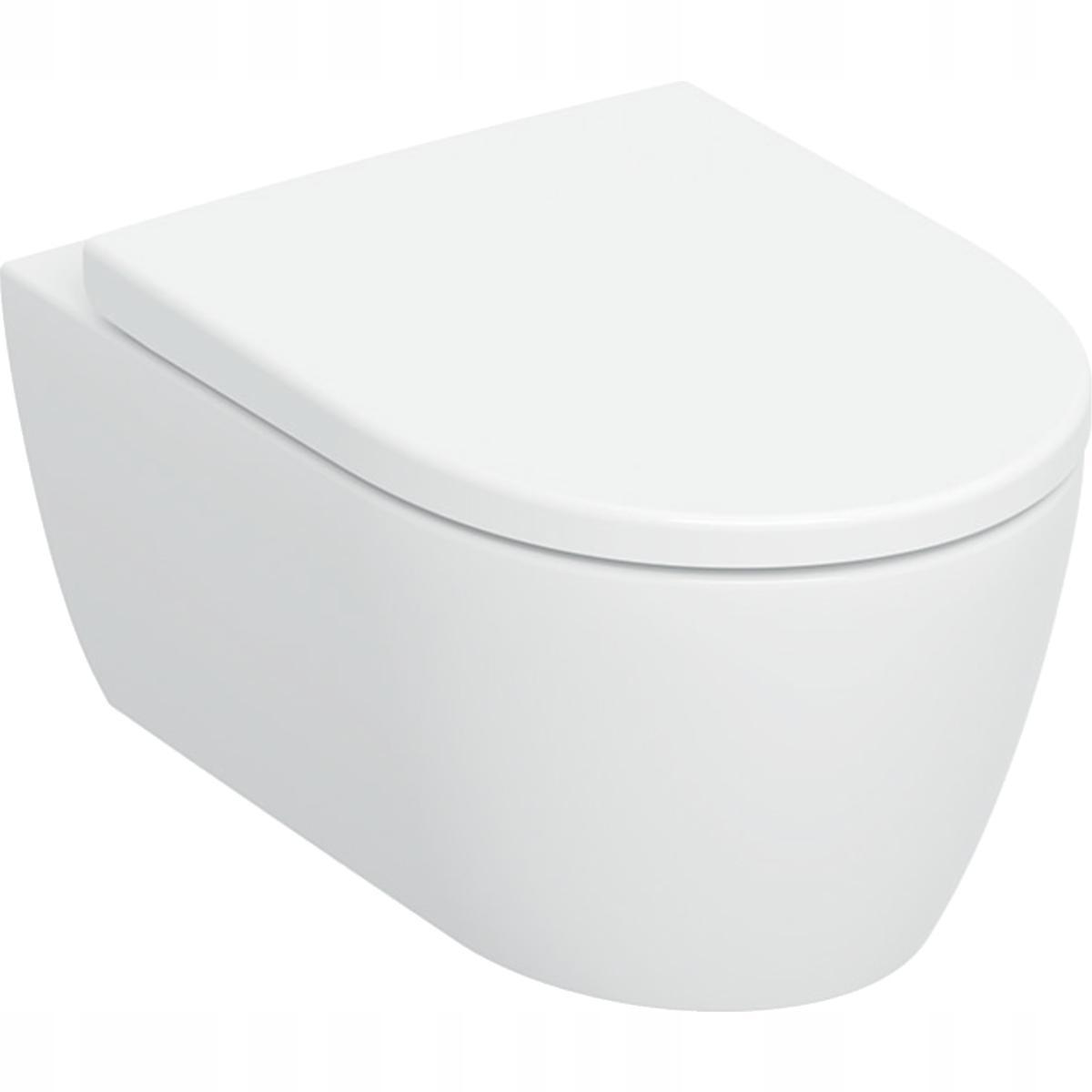 Zestaw wiszącej miski WC Geberit iCon, lejowa, ukryte mocowania, TurboFlush