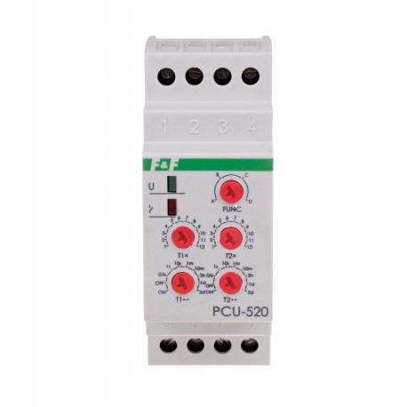 Przekaźnik czasowy PCU-520 wielofunkcyjny, dwa niezależne czasy T1 i T2, st