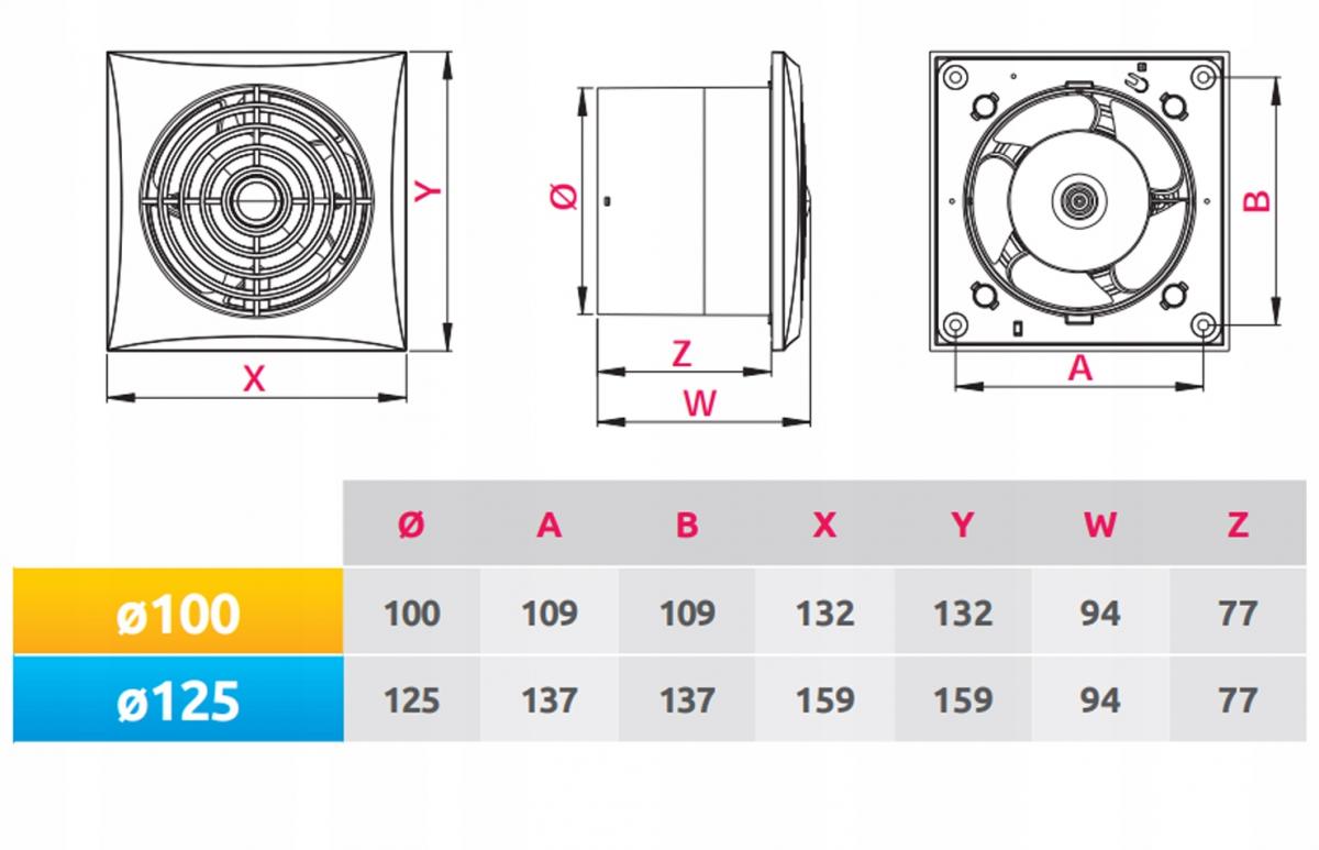 AWENTA Wentylator wyciag.SILENCE WZ100R - CZUJNIK RUCHU