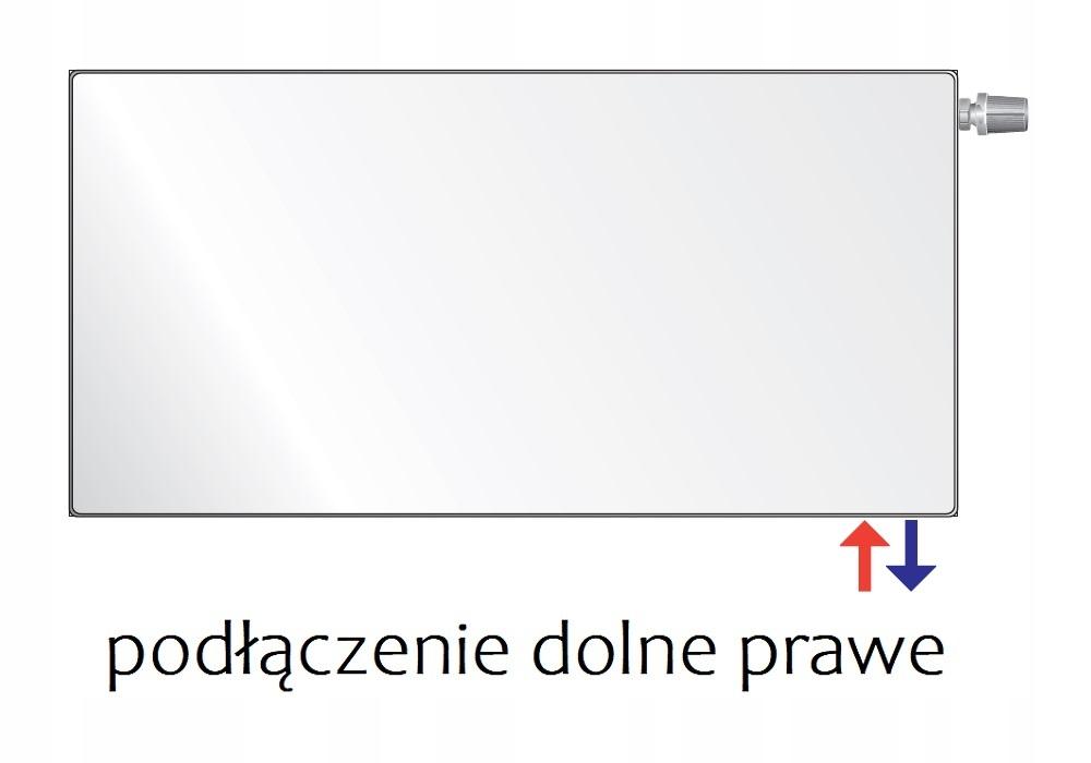 POLSKI grzejnik stalowy PURMO PLAN PŁASKI FCV22 900x600 DOLNY Prawy 48h