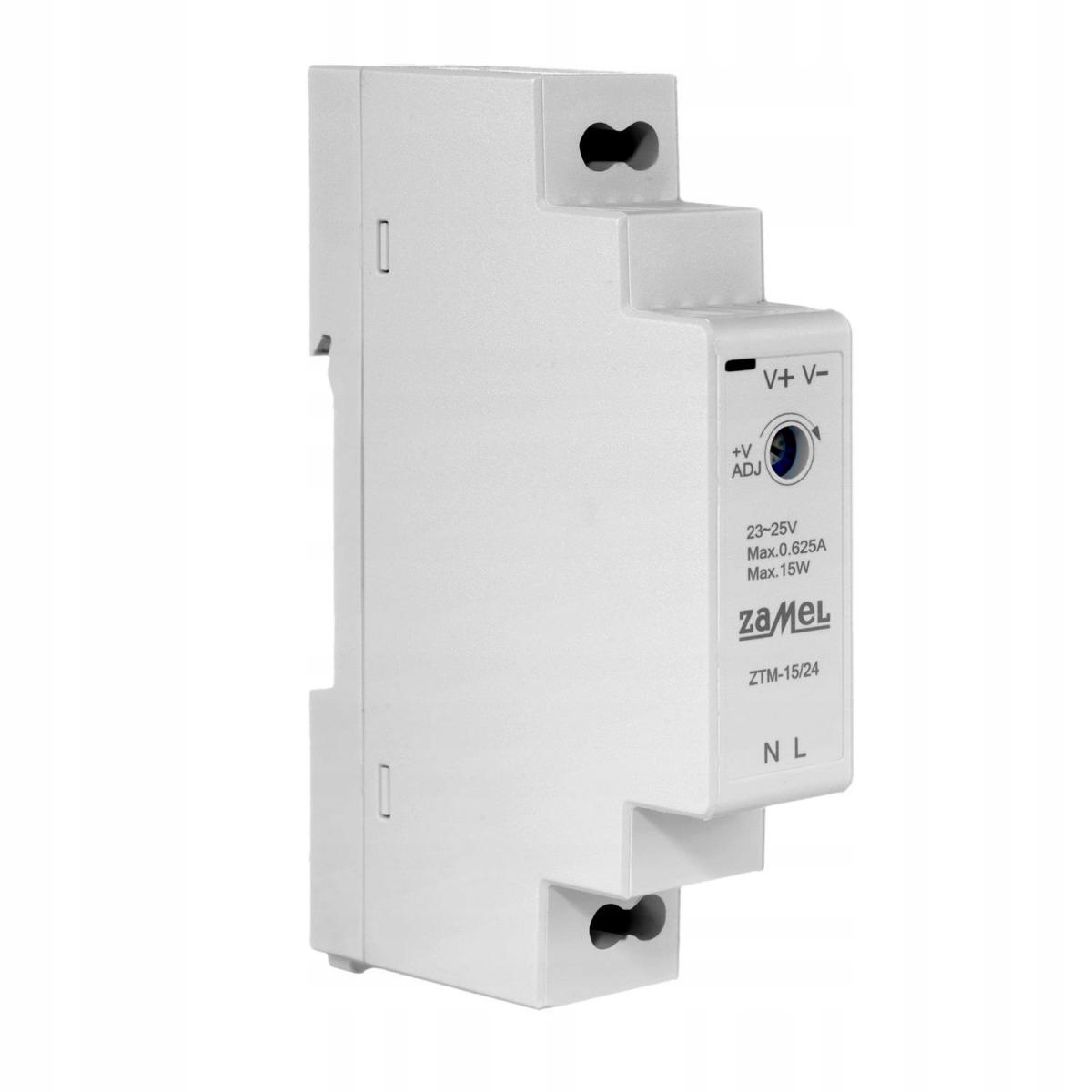Zasilacz impulsowy montowany na szynie TH-35 (DIN), 15W, 24V DC ZTM-15/24