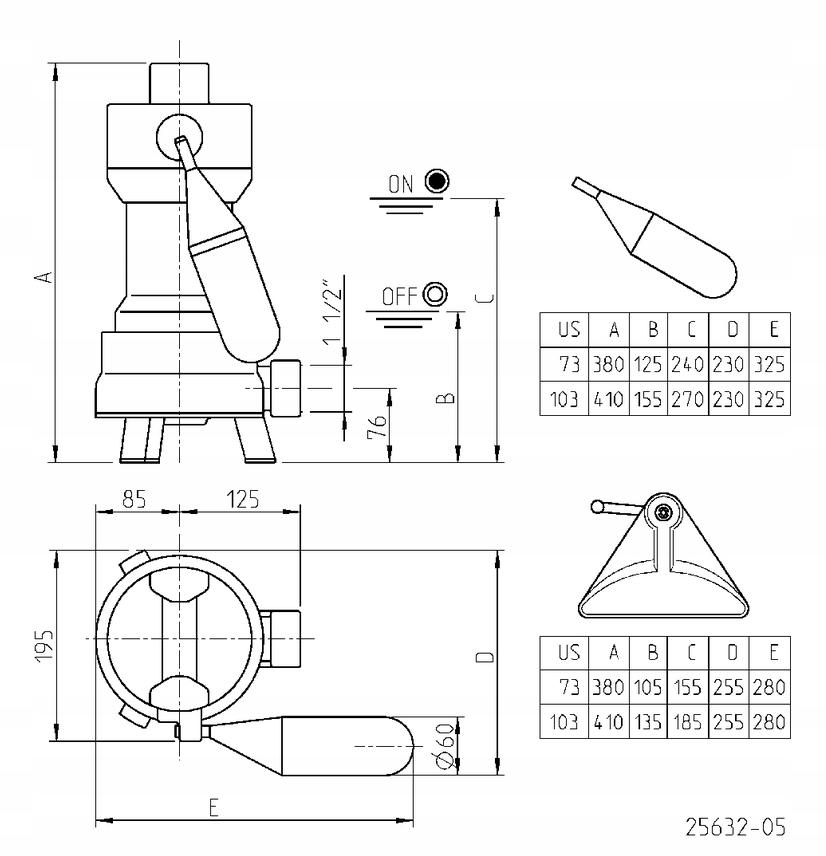 Pompa zatapialna PENTAIR JUNG PUMPEM US73HES 230V 40mm 48h