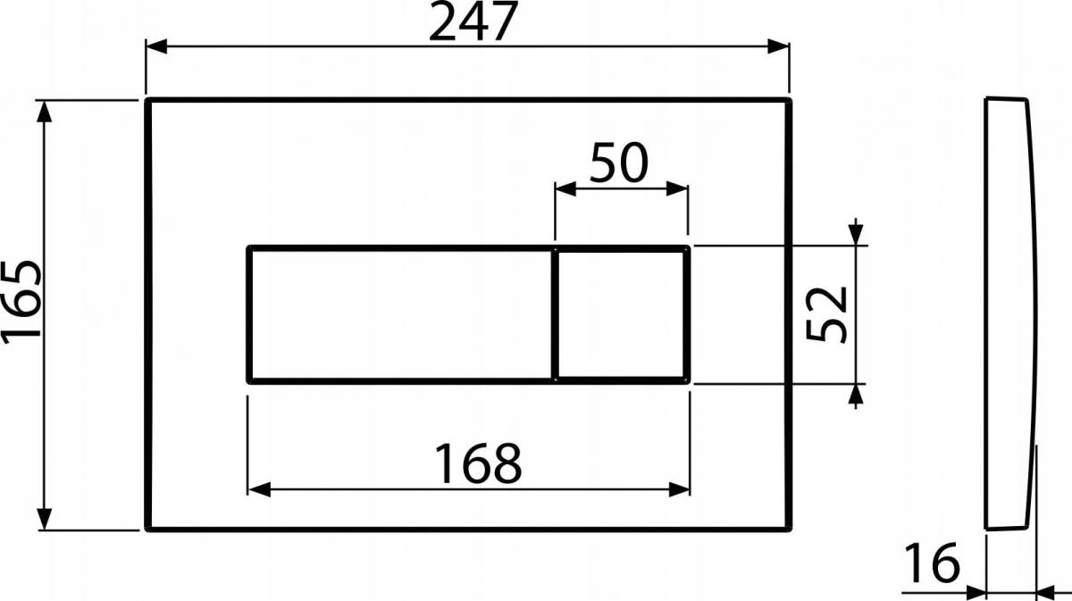 Przycisk sterujący ALCA BASIC 3 z tworzywa biały połysk 247 x 165 x 16