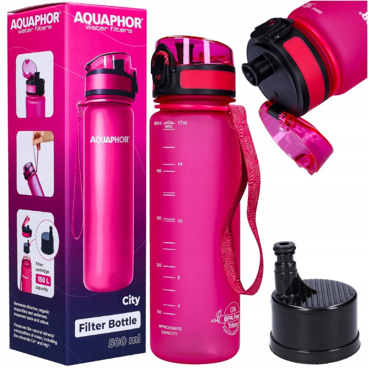AQUAPHOR Butelka filtrująca City różowa