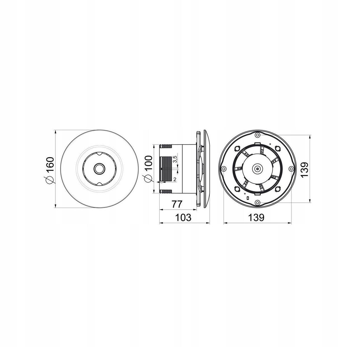 AWENTA Wentylator sufitowy WXO100-kostka