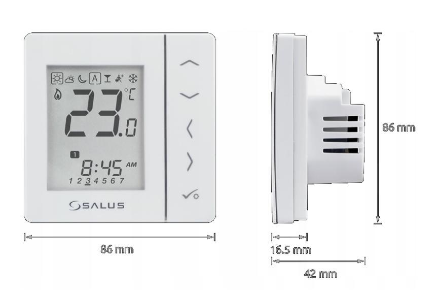 Regulator temperatury przewodowy, podtynkowy,cyfrowy tygodniowy AFRISO VS