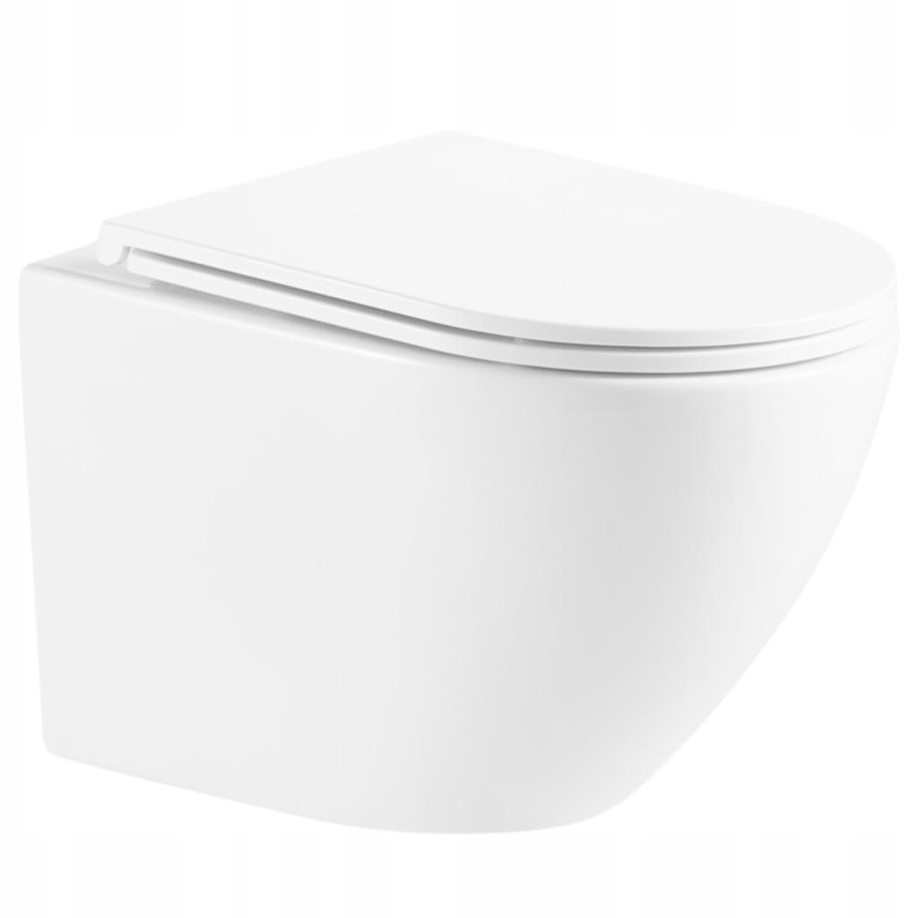 INVENA MISKA WC PODWIESZANA, QFS, LIMNOS OKRĄGŁA, Z DESKĄ WOLNOOPADAJĄCĄ