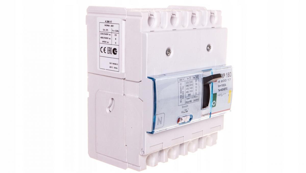 Wyłącznik mocy z wyzwalaczem termiczno-magnetycznym DPX3 160 4P 160A 16KA