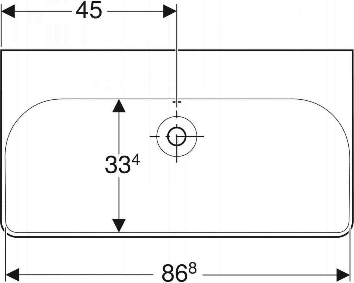 Umywalka Smyle Square B90 cm, H16.5 cm, T48 cm, z przelewem, bez otworu na