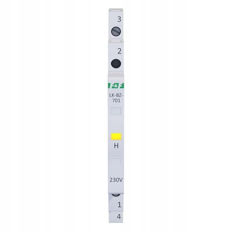 Lampka kontrolna zasilania z zabezpieczeniem LK-BZ-701Y 1/3S 230V 1xLED ŻÓŁ