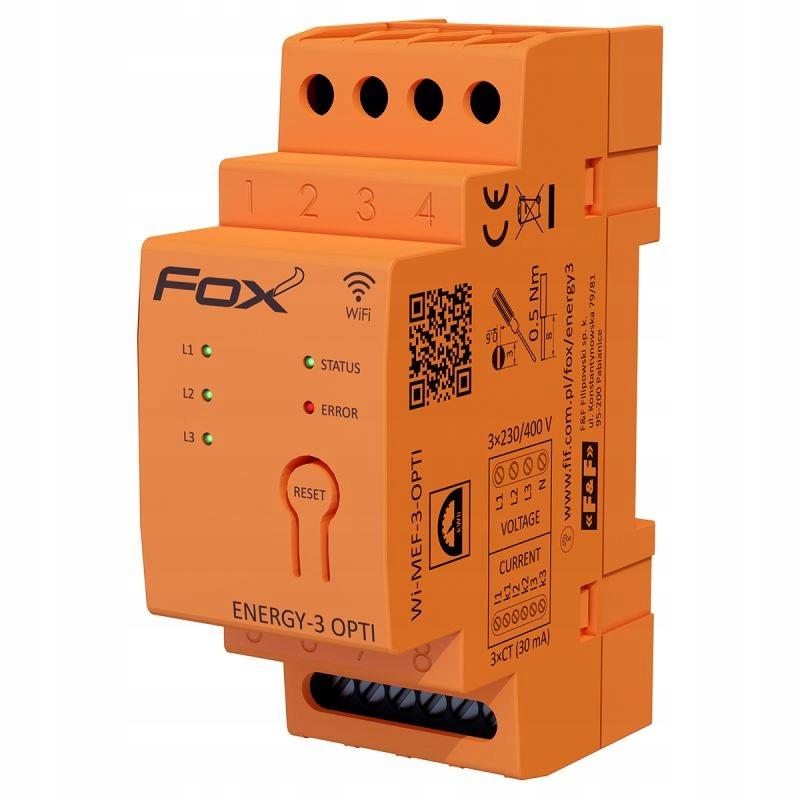 F&F Zestaw: monitor zużycia energii MEF-3-OPTI-100 FOX z lampką LK-BZ-3