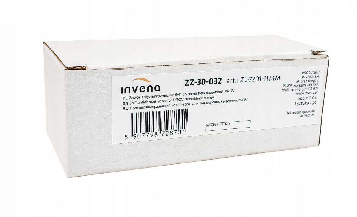 INVENA ZAWÓR ANTYZAMROŻENIOWY 5/4