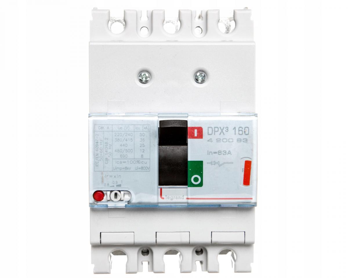 Wyłącznik mocy z wyzwalaczem termiczno-magnetycznym DPX3 160 3P 63A 36KA