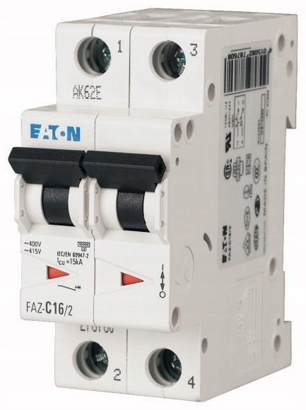EATON Wyłącznik nadprądowy 15 kA, In=20 A, char. D, 2-bieg. FAZ FAZ-D20/2