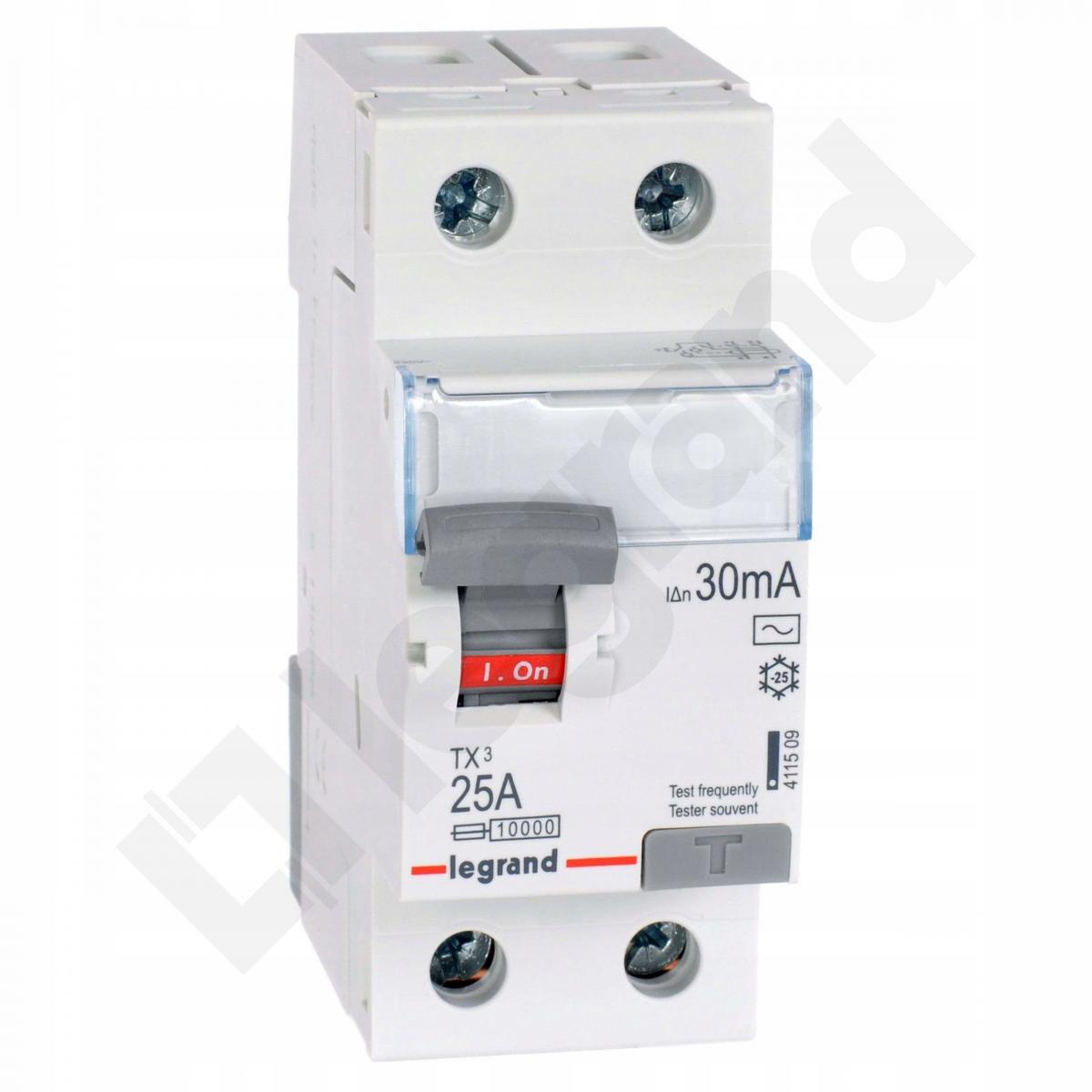 LEGRAND Wyłącznik różnicowoprądowy P302 2P 25A 30MA TYP AC TX3