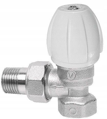Zawór grzejnikowy zasilający kątowy ACTIV niklowany 3/4 KS