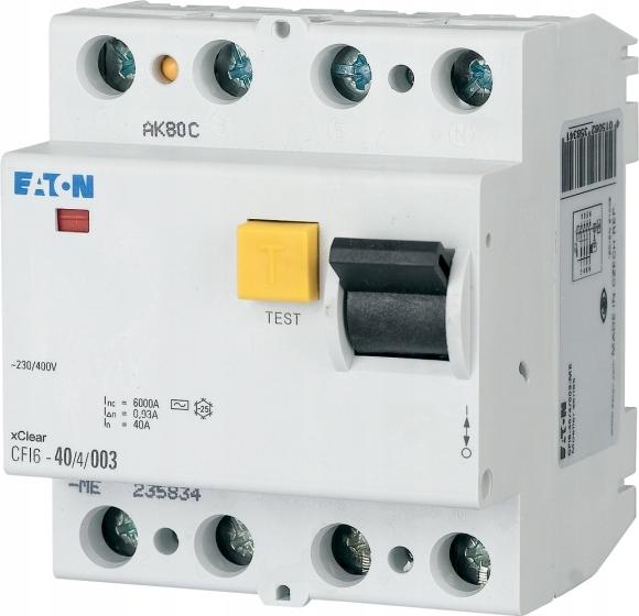 EATON Wyłącznik różnicowoprądowy 6kA typ AC HNC-40/2/003