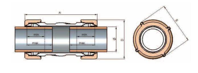 Łącznik zaciskowy Gebo Quick QO 20x20 do rur stalowych