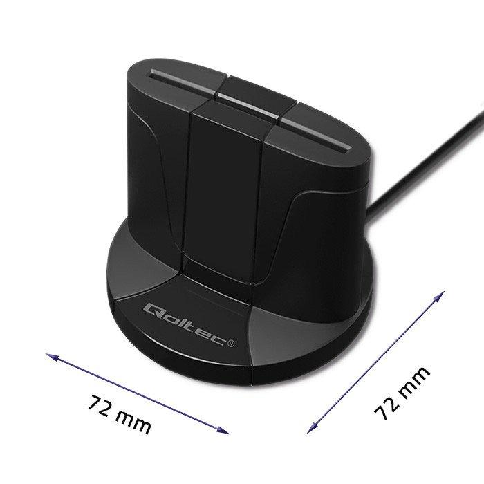 QOLTEC Inteligentny czytnik chipowych kart ID SCR-0632, USB typu C, 50632